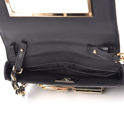 Fendi Vitello Dolce Studded Mini 3Baguette Shoulder Bag Black Gold 5 of 9