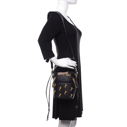 Chloe Smooth Calfskin Little Horses Embroidered Mini Roy Bucket Bag Full Blue 2 of 11