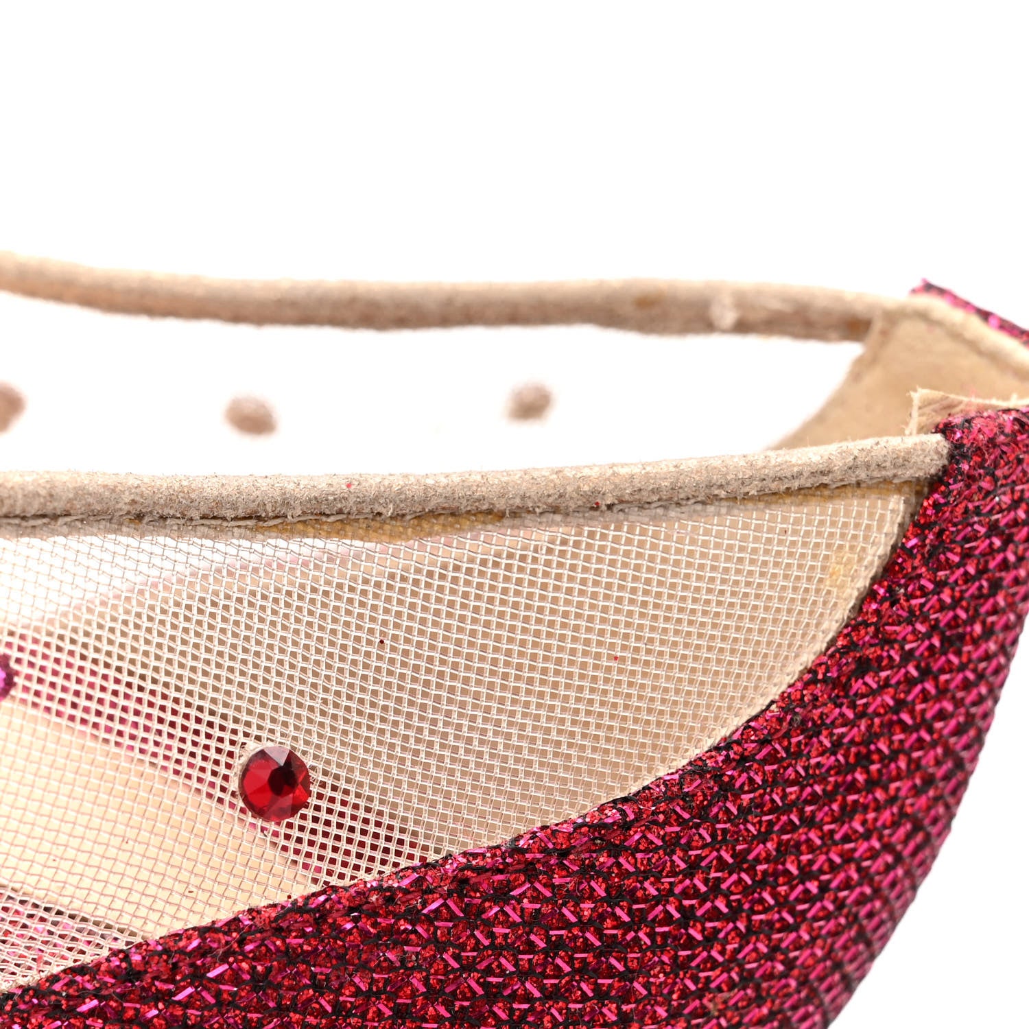 Christian Louboutin Rete Glitter Mini Specchio Strass Follies 100 Pumps 36 Cassis 10 of 12