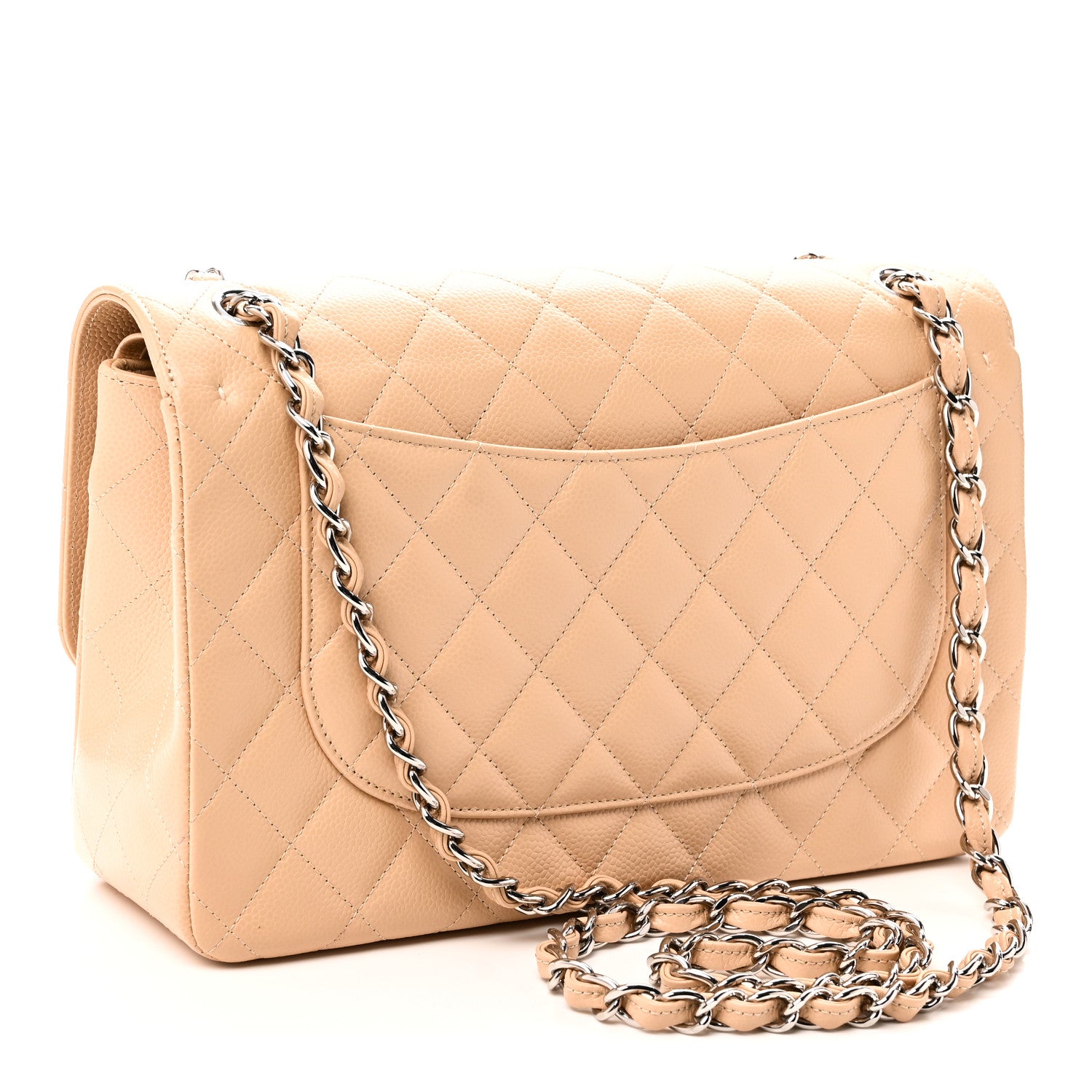 Chanel Caviar Quilted Jumbo Double Flap Beige 3 of 11