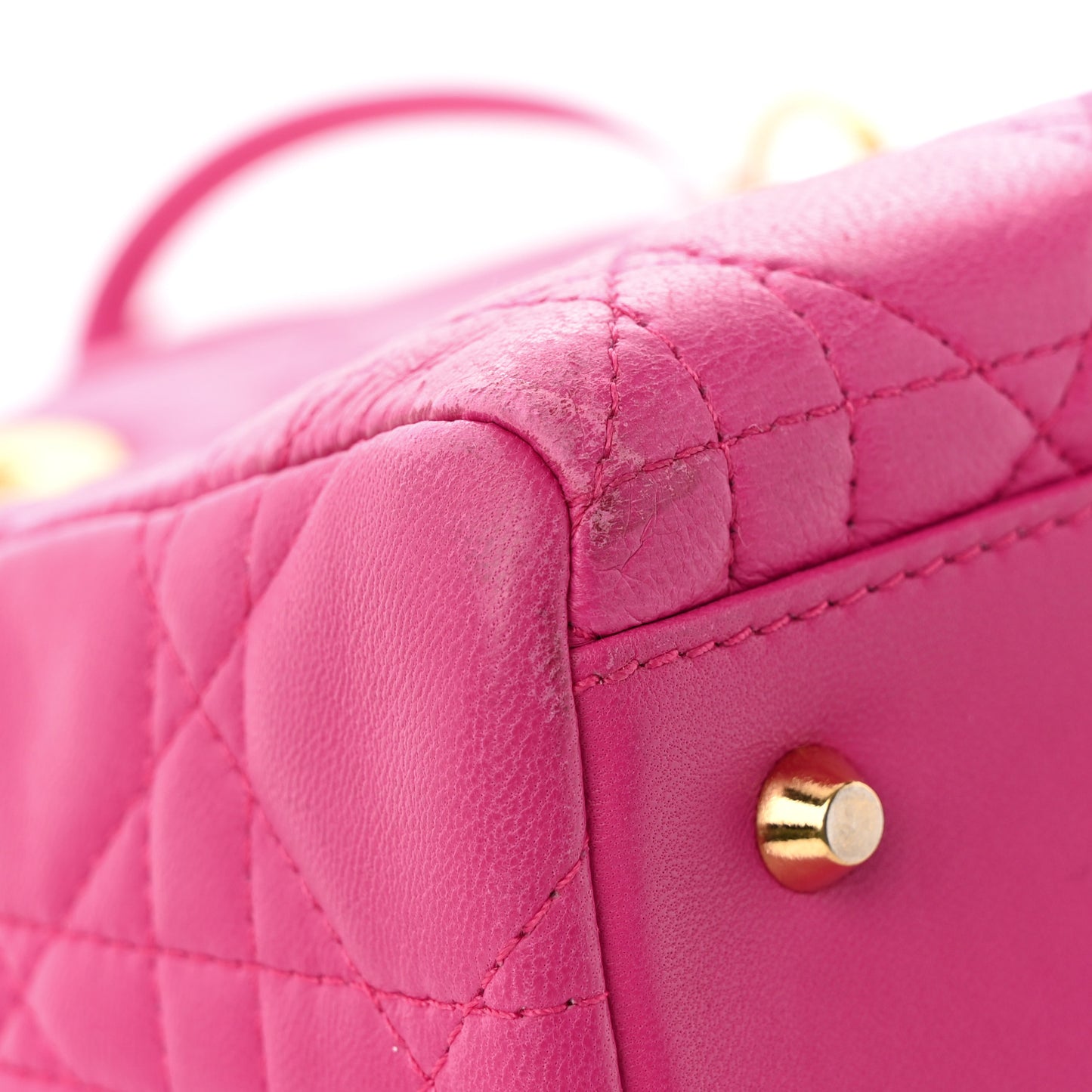 Lambskin Cannage Medium Lady Dior Pink