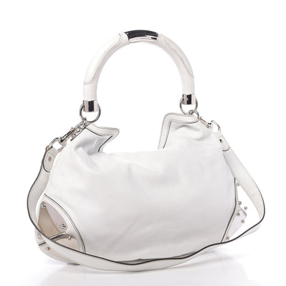 Gucci Calfskin Medium Indy Top Handle Hobo White 3 of 10