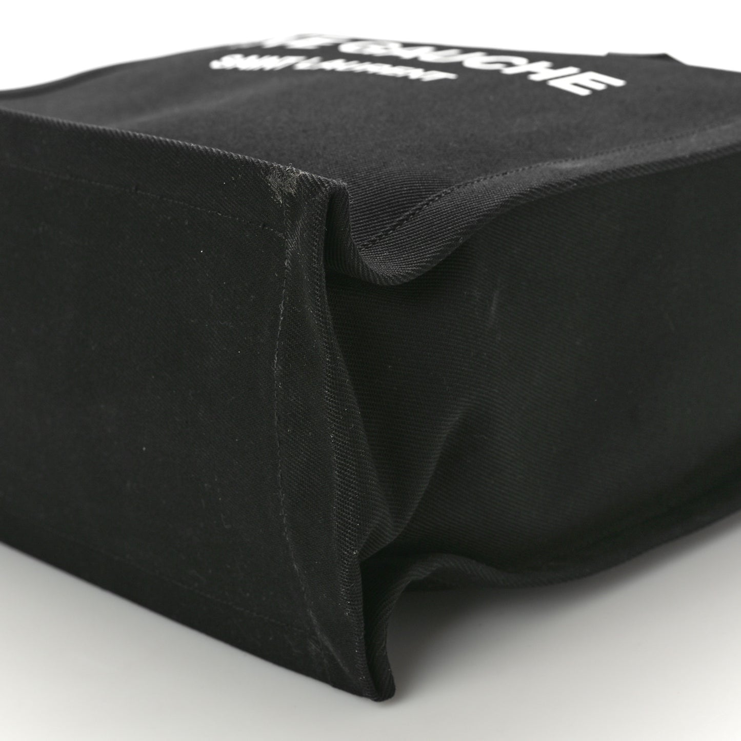 Linen Calfskin Rive Gauche North South Tote Black