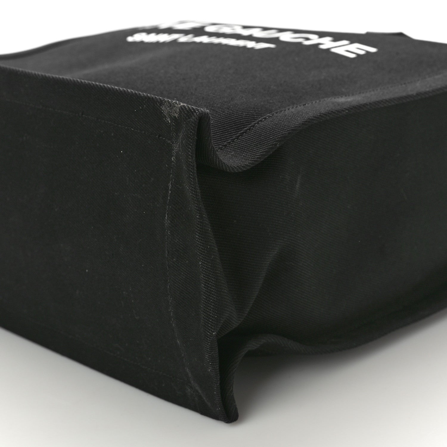 Saint Laurent Linen Calfskin Rive Gauche North South Tote Black 10 of 14