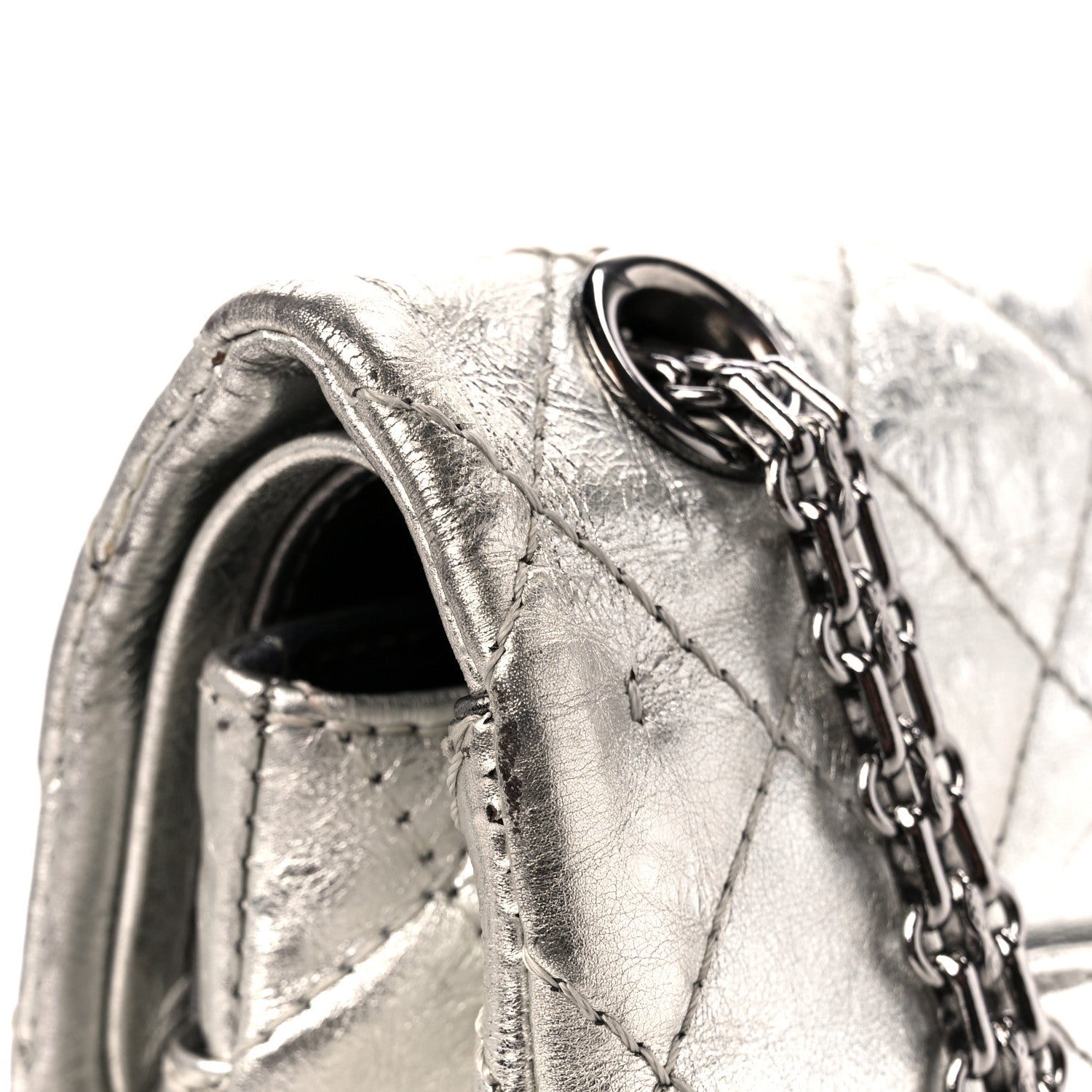 Chanel Metallic Aged Calfskin Quilted 2.55 Reissue 226 Flap Silver 12 of 12