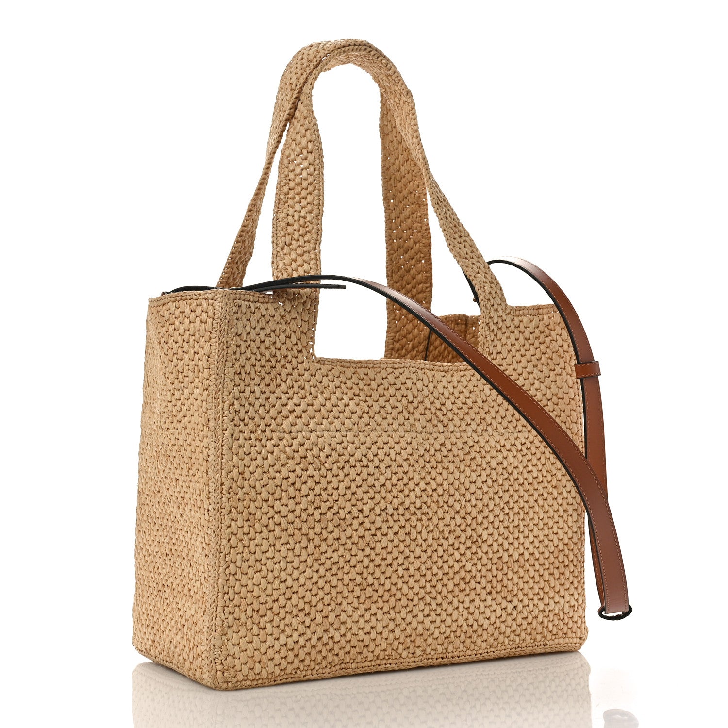 Loewe Raffia Medium Paula's Ibiza Logo Tote Natural Tan 2 of 10
