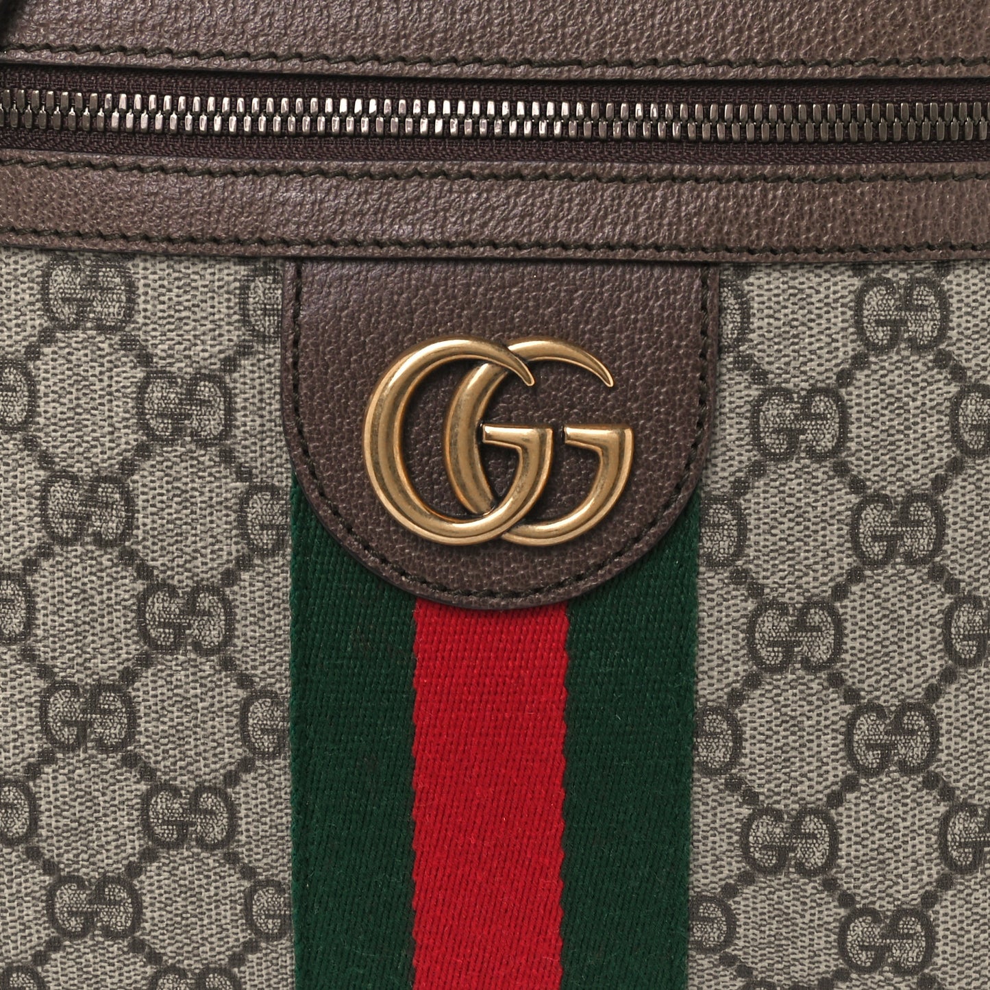 GG Supreme Monogram Web Small Ophidia Messenger Bag Brown