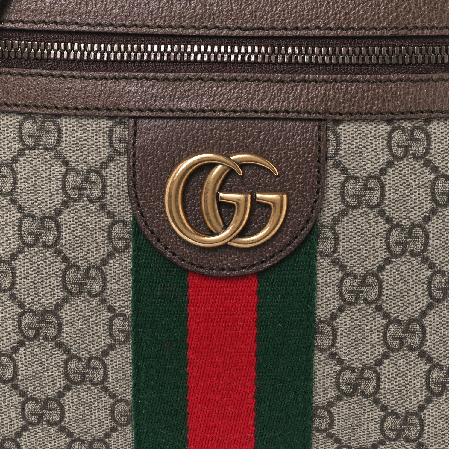 Gucci GG Supreme Monogram Web Small Ophidia Messenger Bag Brown 9 of 12