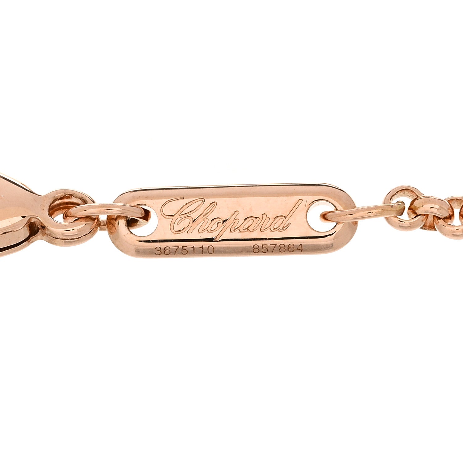 Chopard 18K Rose Gold Diamond Happy Diamonds Good Luck Charm Hamsa Bracelet 3 of 3