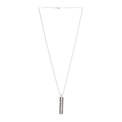 Tiffany 18K White Gold Diamond 1837 Bar Pendant Necklace 3 of 5