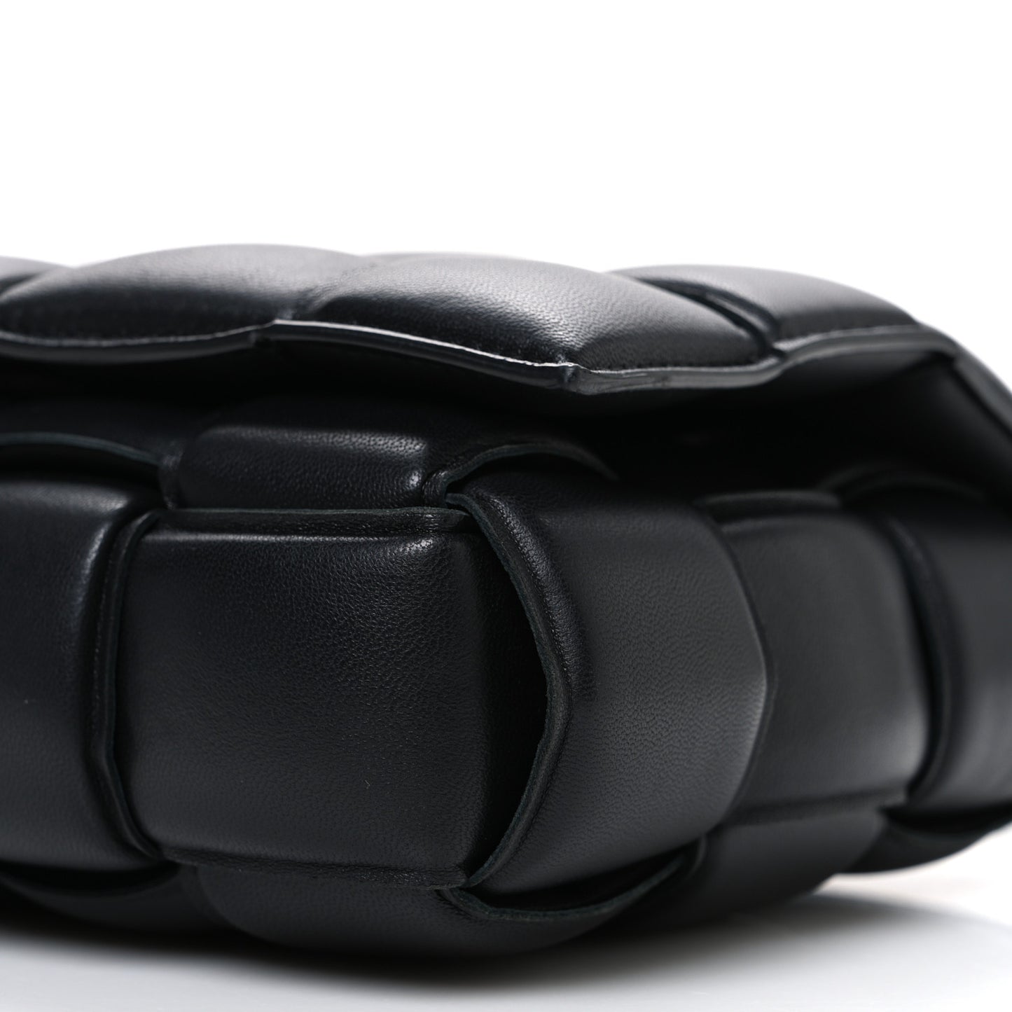 Nappa Maxi Intreccio Padded Cassette Crossbody Bag Black