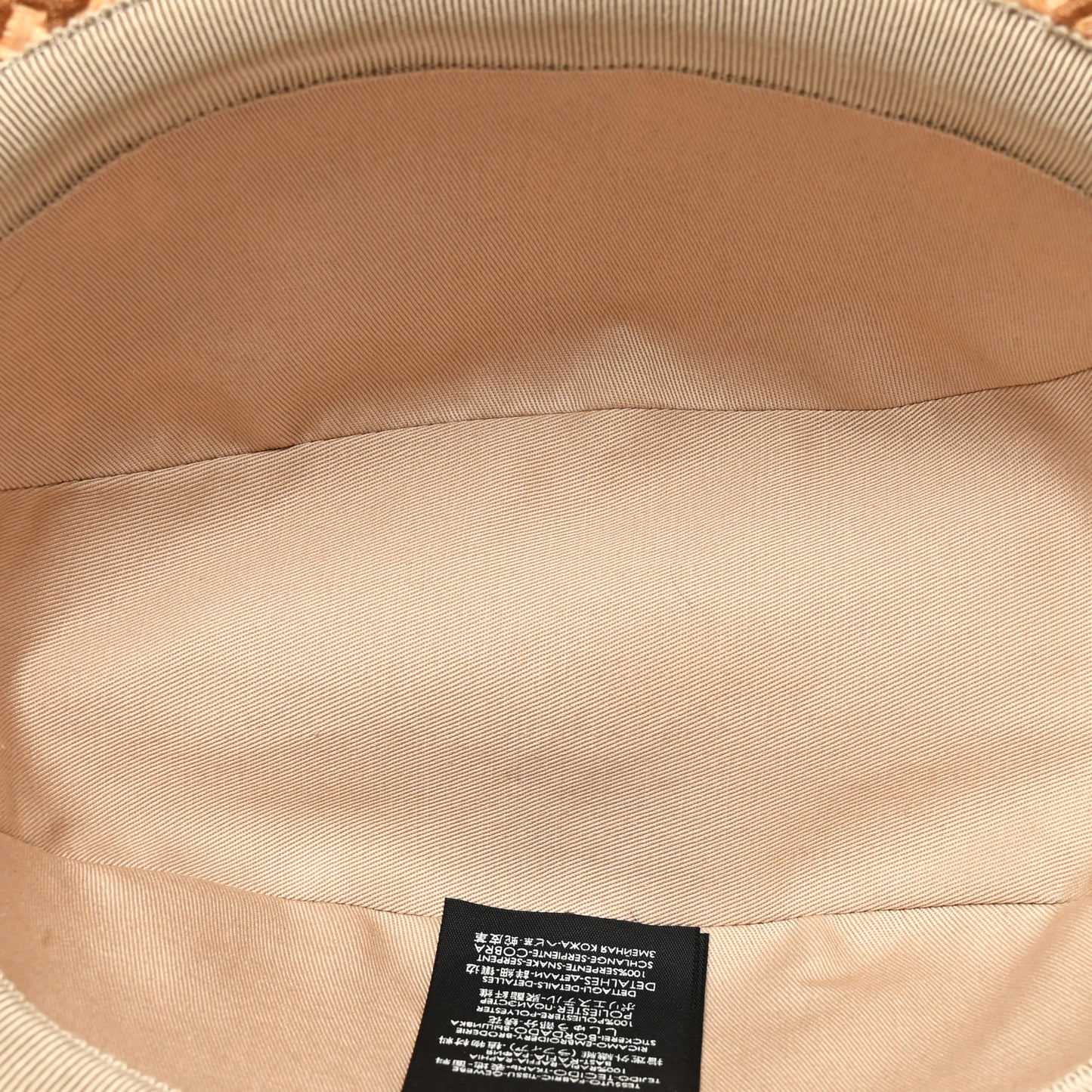 Raffia Elaphe GG Monogram Embroidered Basmaa Fedora Hat L Ivory Dark Brown