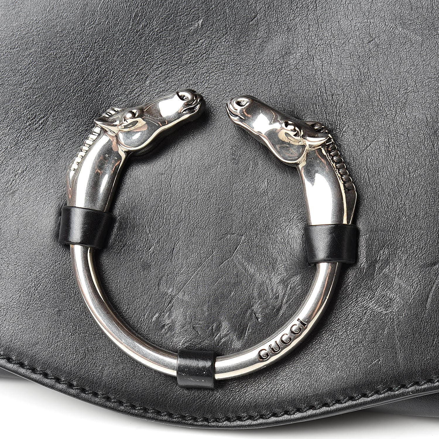 Gucci Calfskin Ribot Horse-Heads Clutch Black 12 of 12