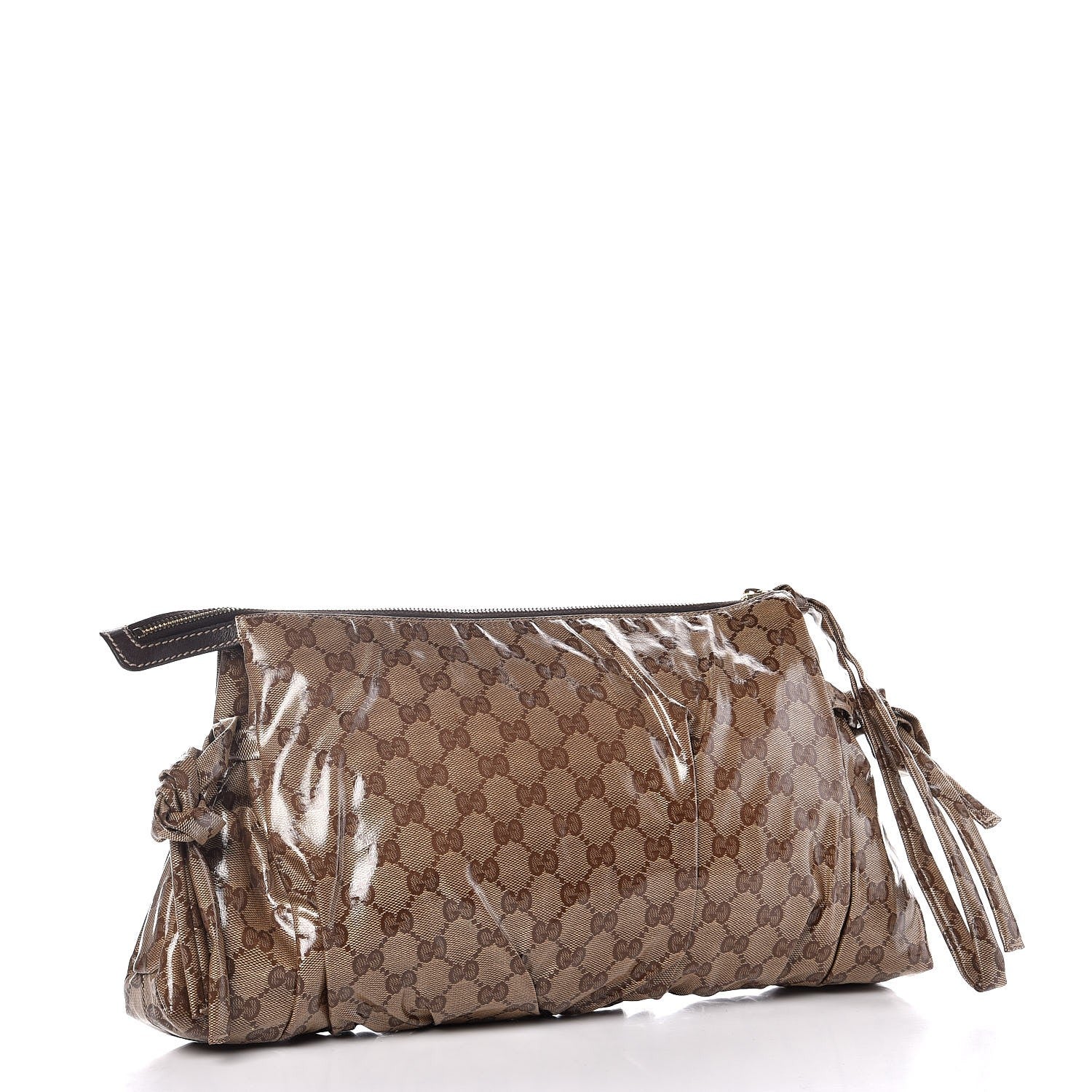 Gucci Crystal Monogram Large Hysteria Clutch Brown 3 of 7