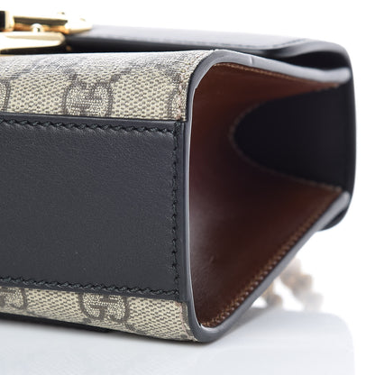 Gucci GG Supreme Monogram Calfskin Small Padlock Shoulder Bag Beige Black Cuir 11 of 12