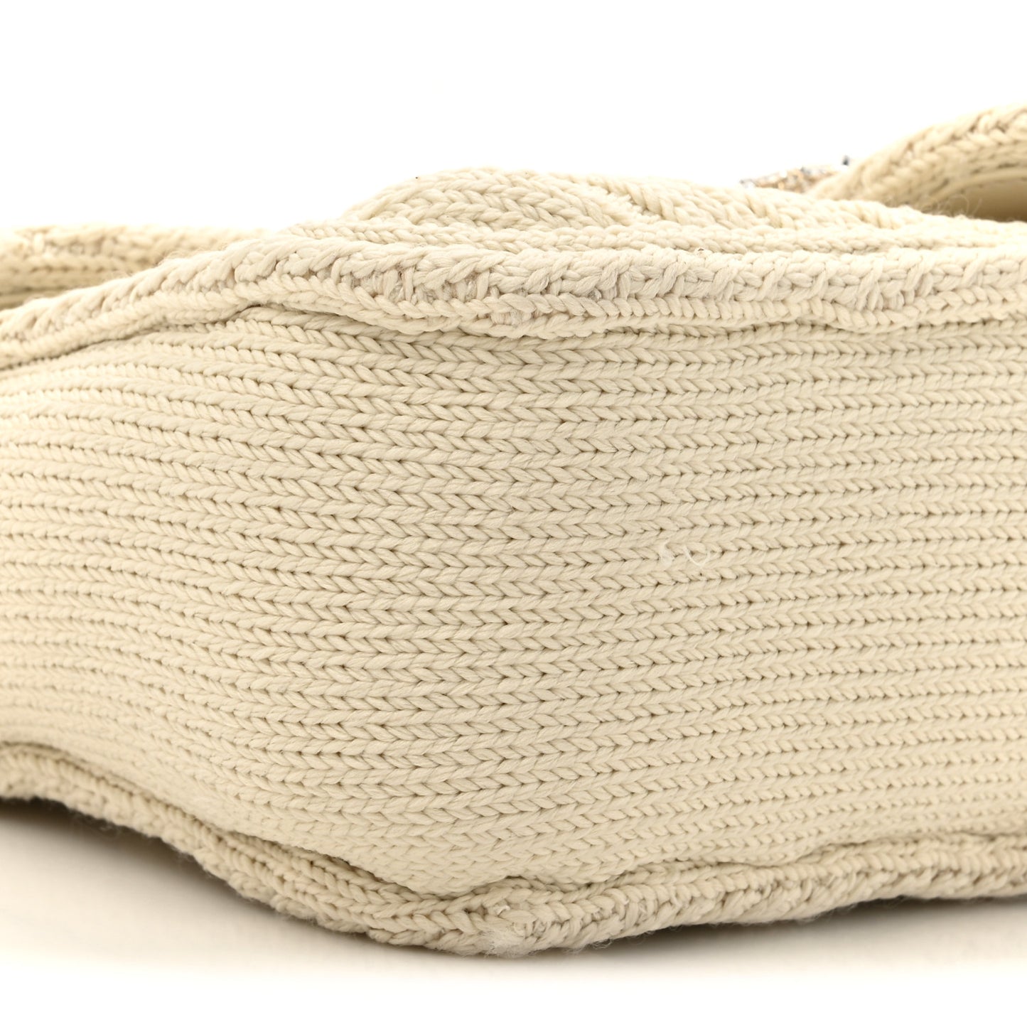 Knitted Wool Crystal Small GG Marmont Shoulder Bag Ivory