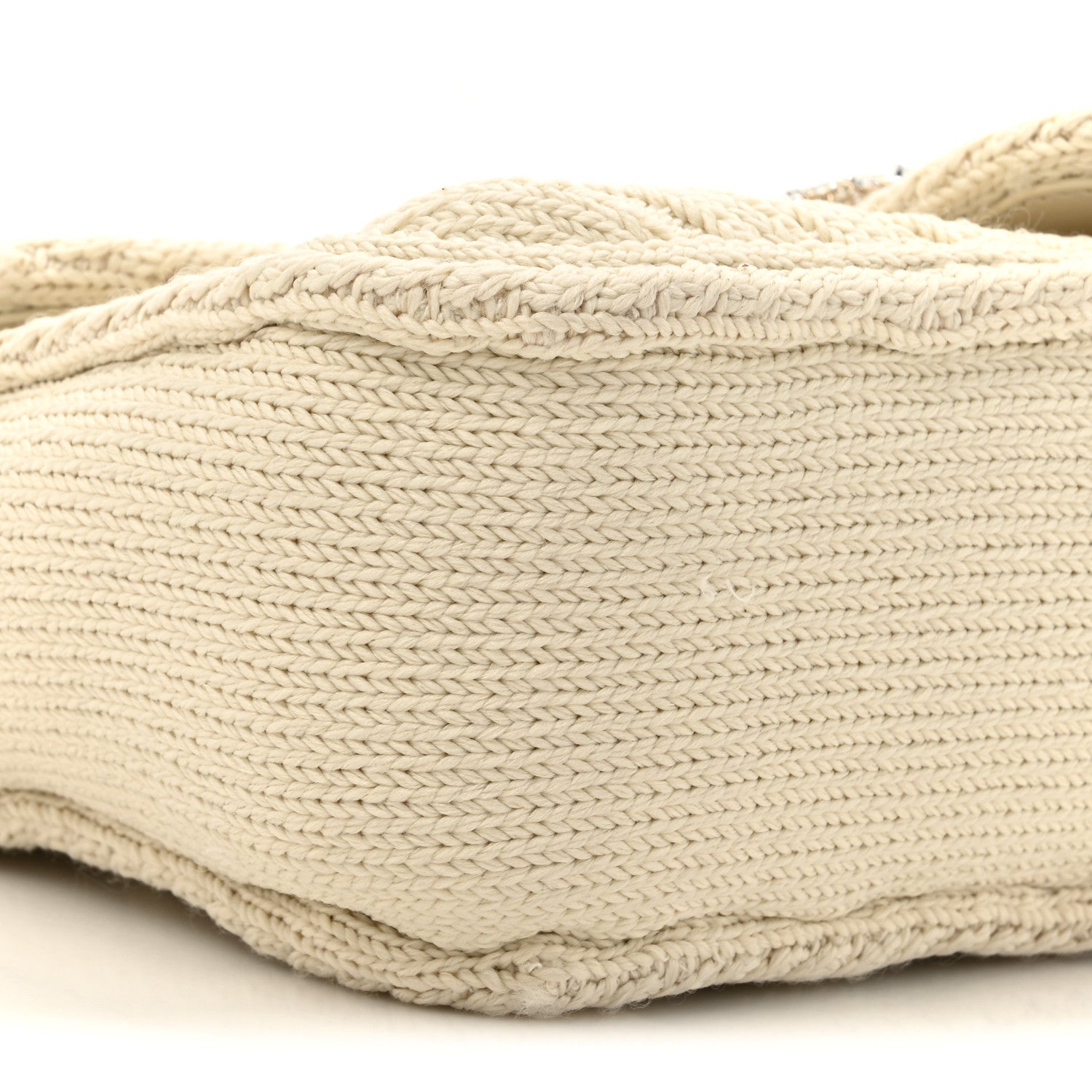 Gucci Knitted Wool Crystal Small GG Marmont Shoulder Bag Ivory 9 of 9