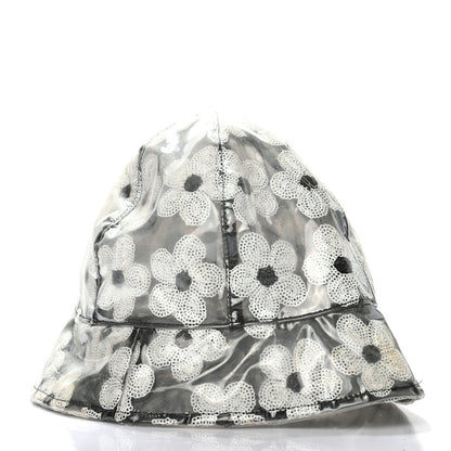 Chanel PVC Polyester Cloche Hat L Transparent Black White 2 of 4