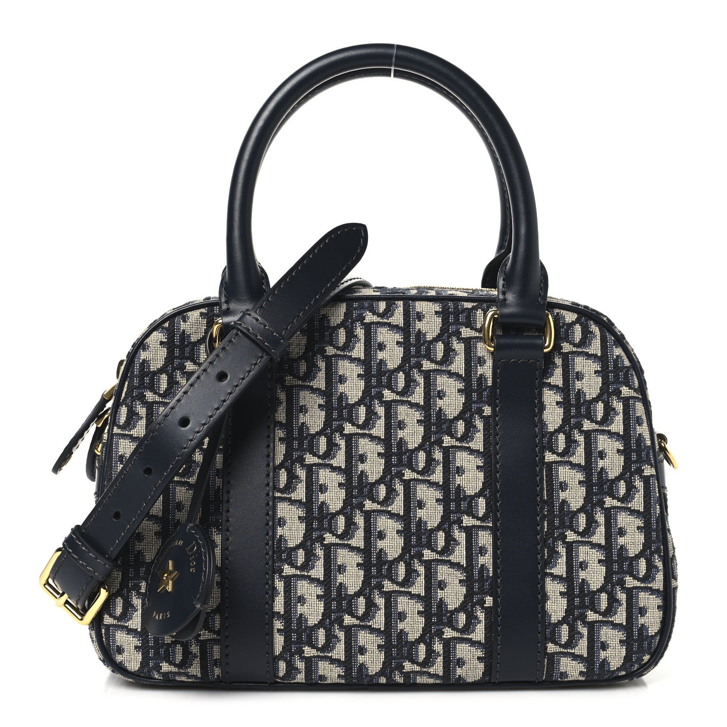 Christian Dior Oblique Medium D-Vibe Bowling Bag Blue 1779225