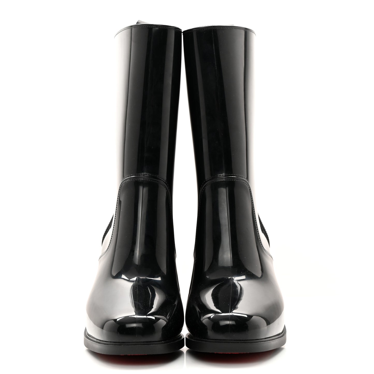 Recycled PVC Calfskin Loubirain 70 Boots 39 Black