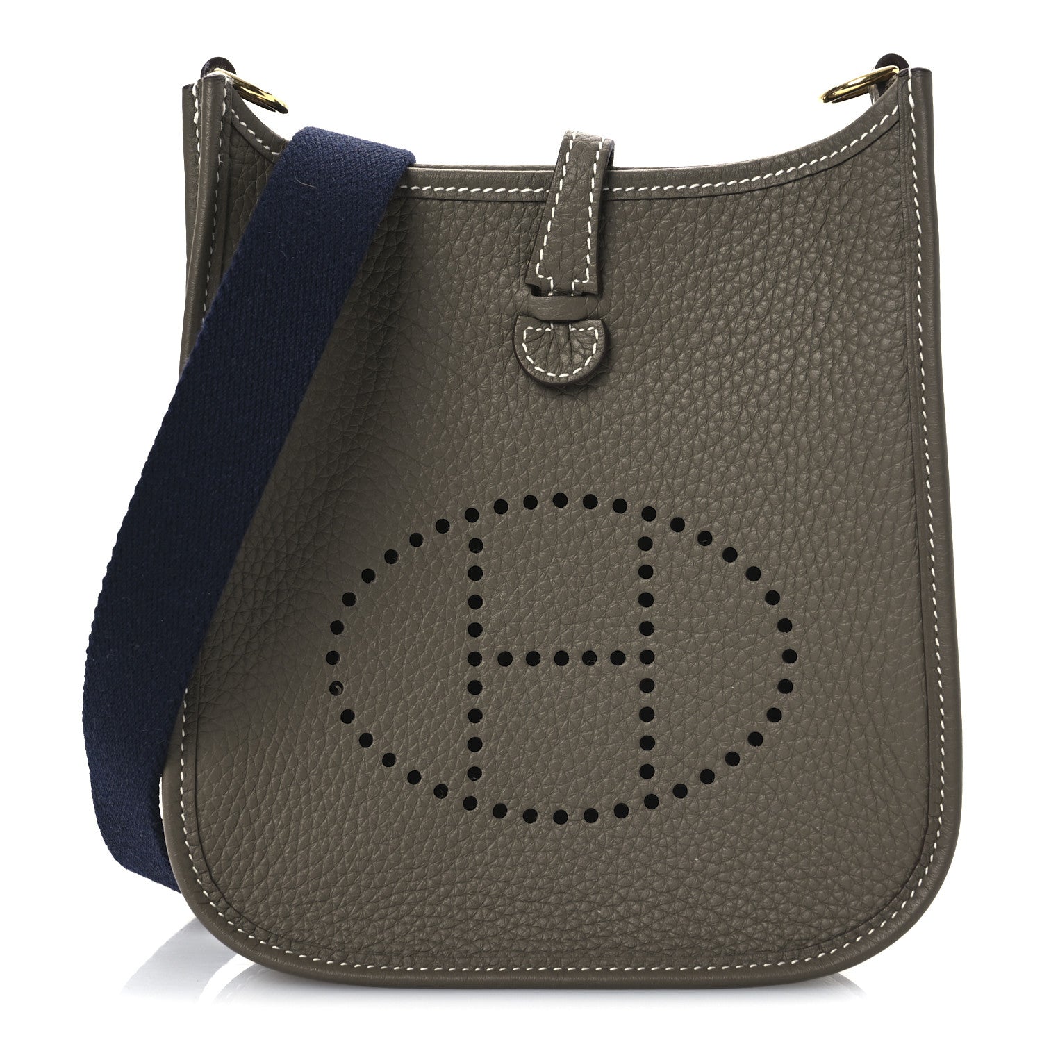 Hermes Taurillon Clemence Amazone Evelyne TPM Etoupe Bleu Indigo 1 of 13