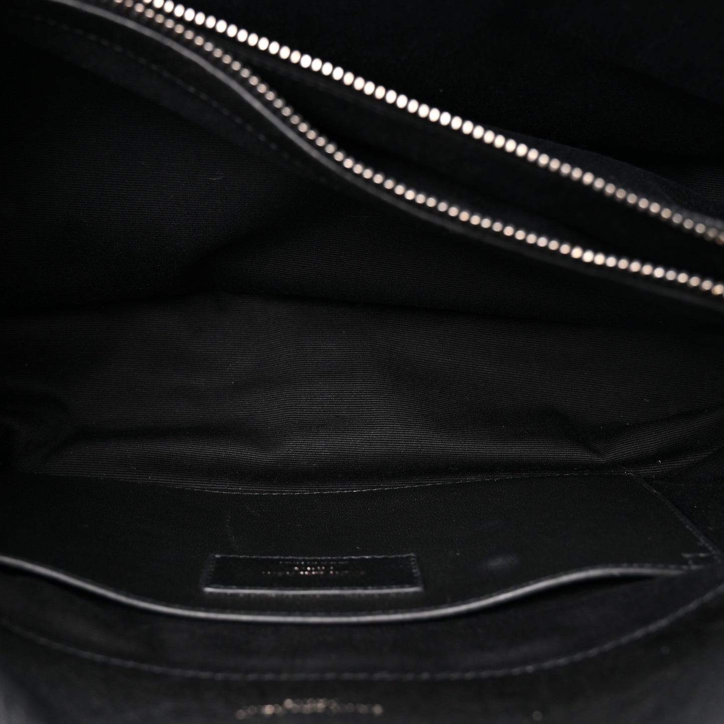 Sheepskin Matelasse Chevron Monogram Large College Satchel Black