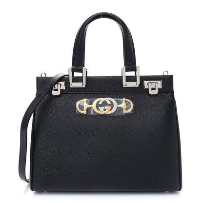 Gucci Grainy Calfskin Small Zumi Top Handle Bag Black 1 of 9