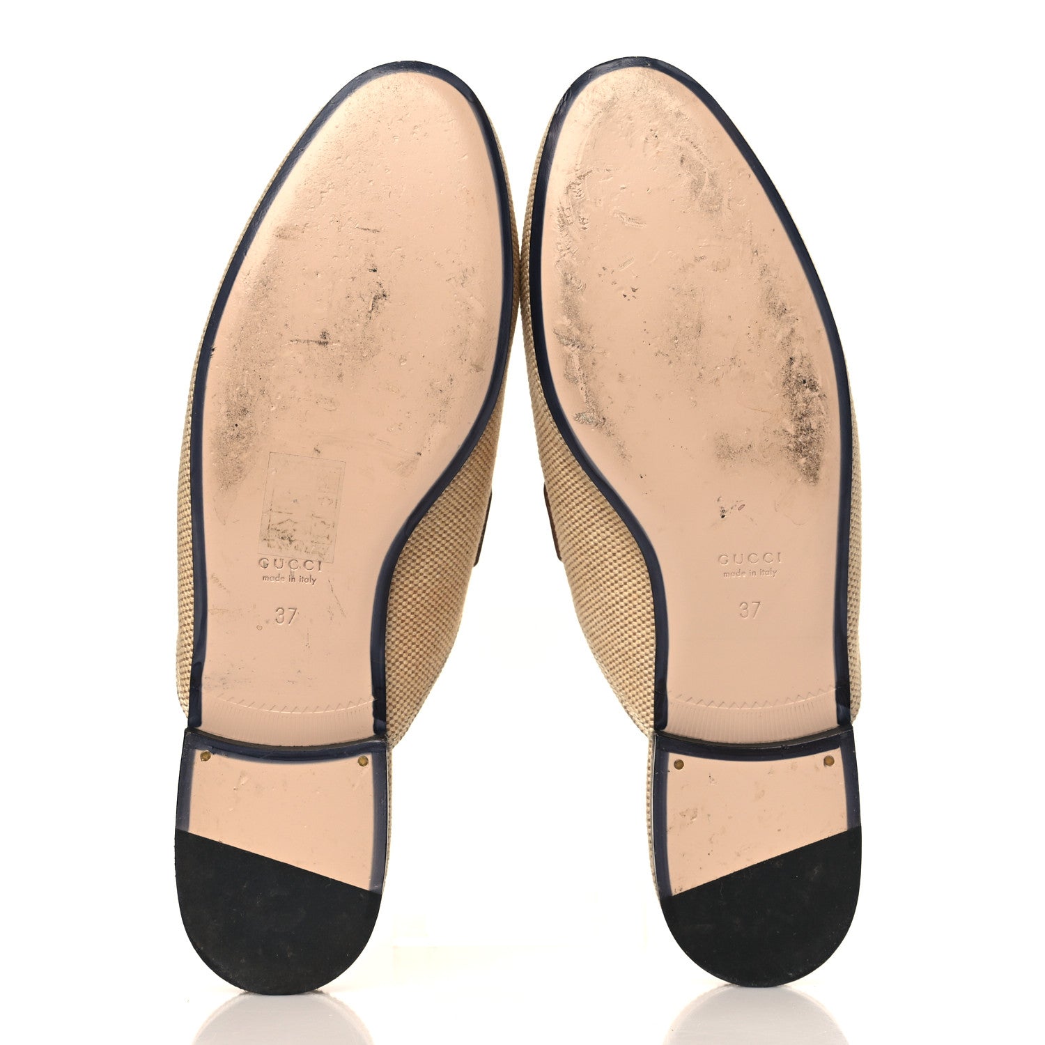 Gucci Canvas Vintage Charlotte Web Princetown Slippers 37 Sand Cuir 5 of 13