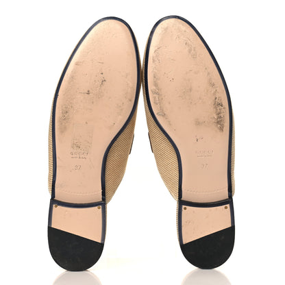 Gucci Canvas Vintage Charlotte Web Princetown Slippers 37 Sand Cuir 5 of 13
