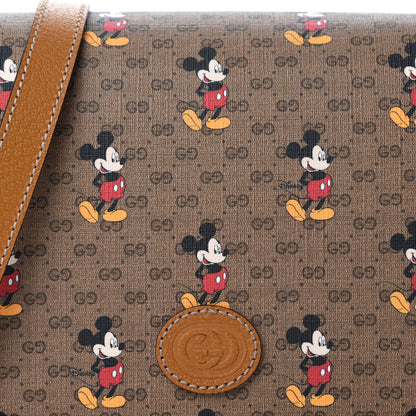 Gucci X DISNEY Mini Vintage GG Supreme Monogram Mickey Mouse Small Flap Messenger Bag Beige Vintage Sun Oil 10 of 10