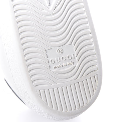 Gucci Calfskin Interlocking G Perforated Womens Ace Sneakers 38.5 White Grey Sky 9 of 10