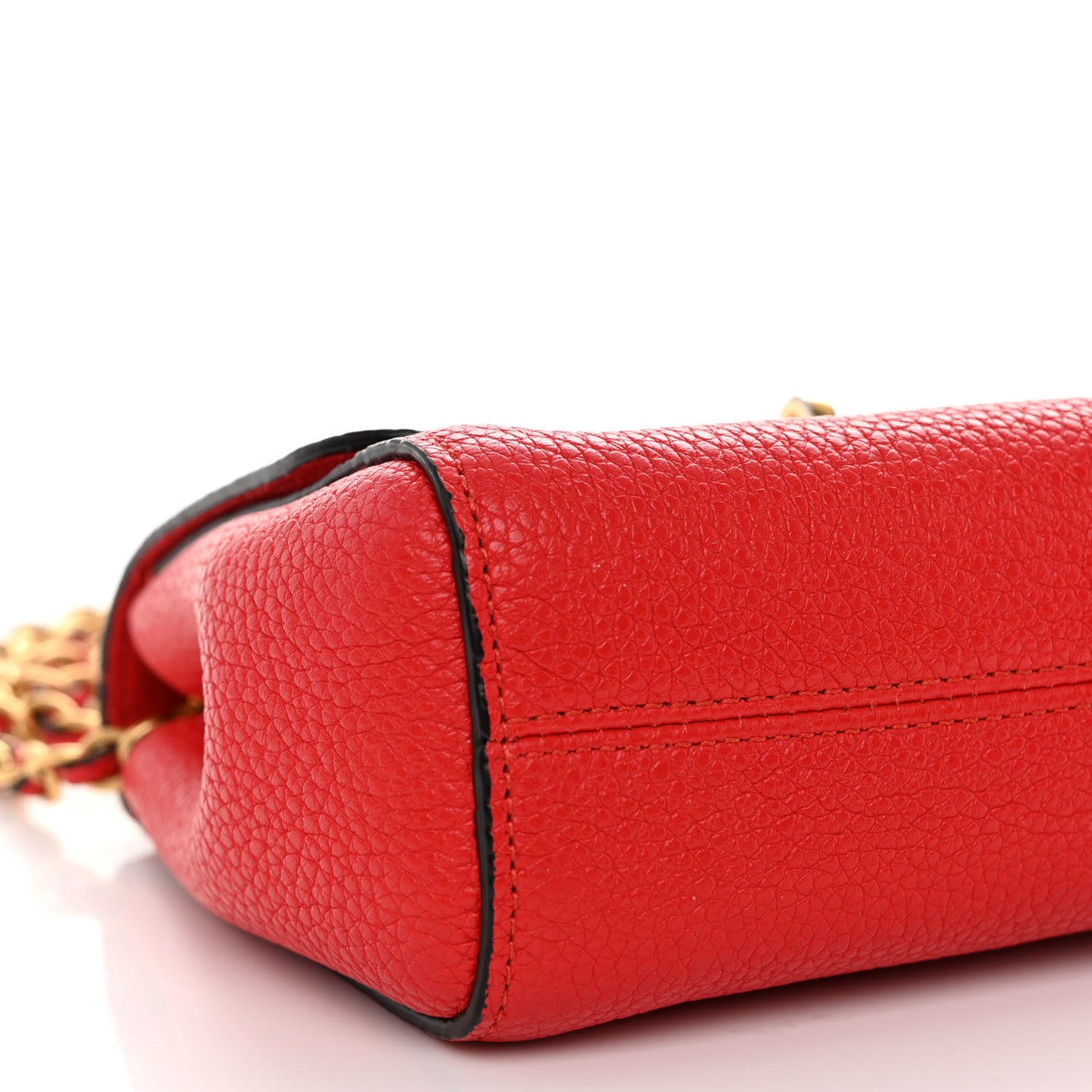 Classic Grain Calfskin Mini Lily Fiery Red