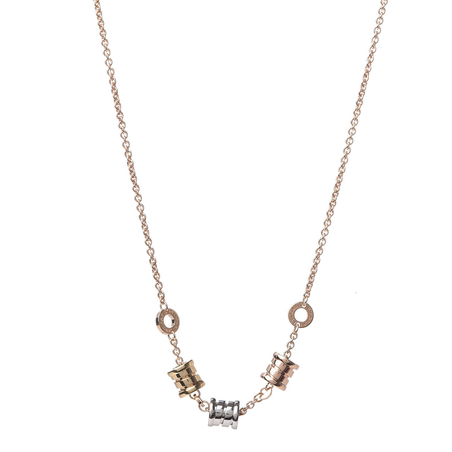 Bulgari 18K Yellow Rose White Gold B.Zero1 Necklace 1 of 4