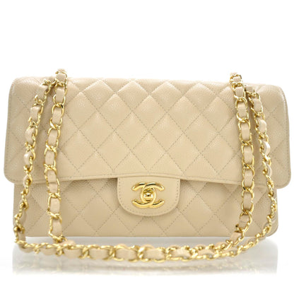 Chanel Caviar Quilted Medium Double Flap Beige Clair 1 of 11
