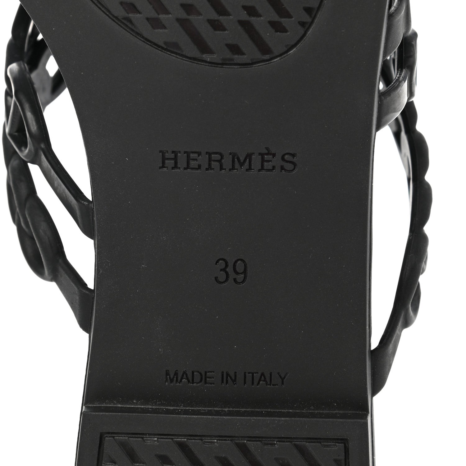 Hermes Rubber Chaine d'Ancre Nude Sandals 39 Black 7 of 7