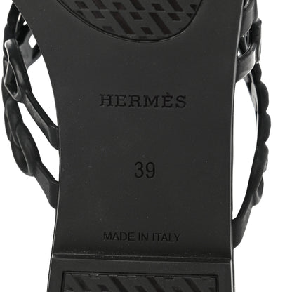 Hermes Rubber Chaine d'Ancre Nude Sandals 39 Black 7 of 7