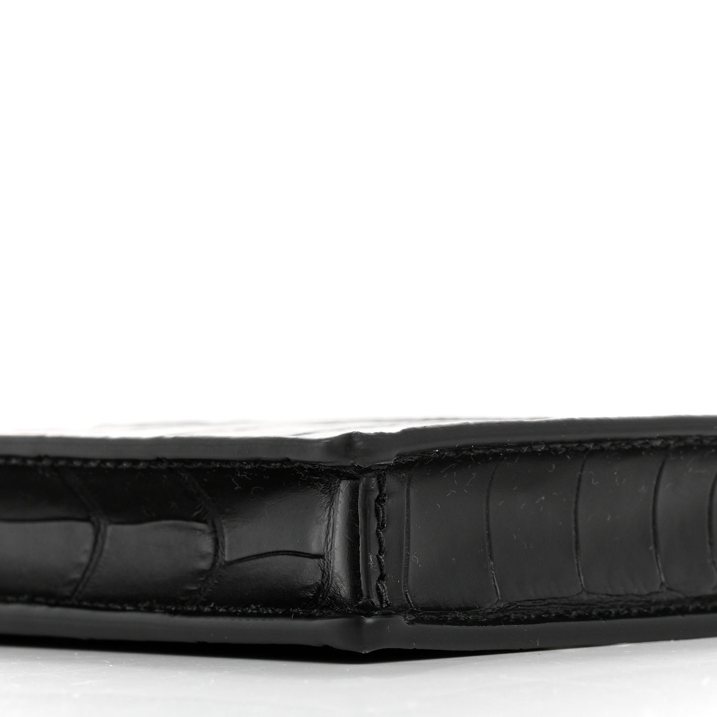 Crocodile Embossed Chain Phone Case Black