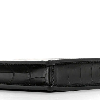 Alexander McQueen Crocodile Embossed Chain Phone Case Black 9 of 10