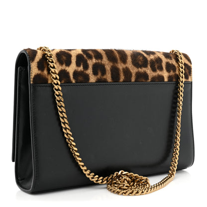 Saint Laurent Pony Hair Calfskin Leopard Print Medium Classic Monogram Kate Satchel Black 3 of 12