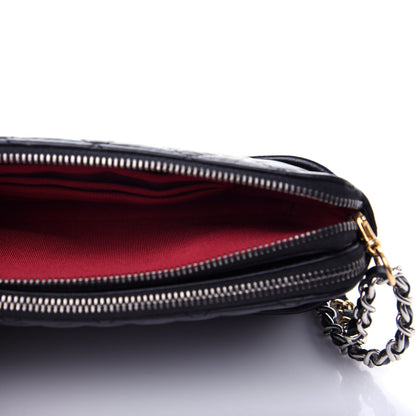 Chanel Aged Calfskin Quilted Small Gabrielle Clutch With Chain Black 6 of 13