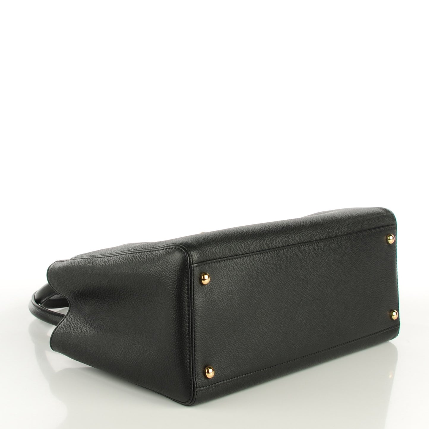 Calfskin Small Cerf Shopper Tote Black
