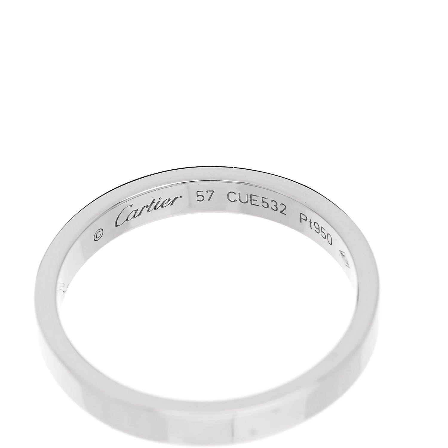 Cartier Platinum 3mm C De Cartier Wedding Band Ring 57 8 4 of 4