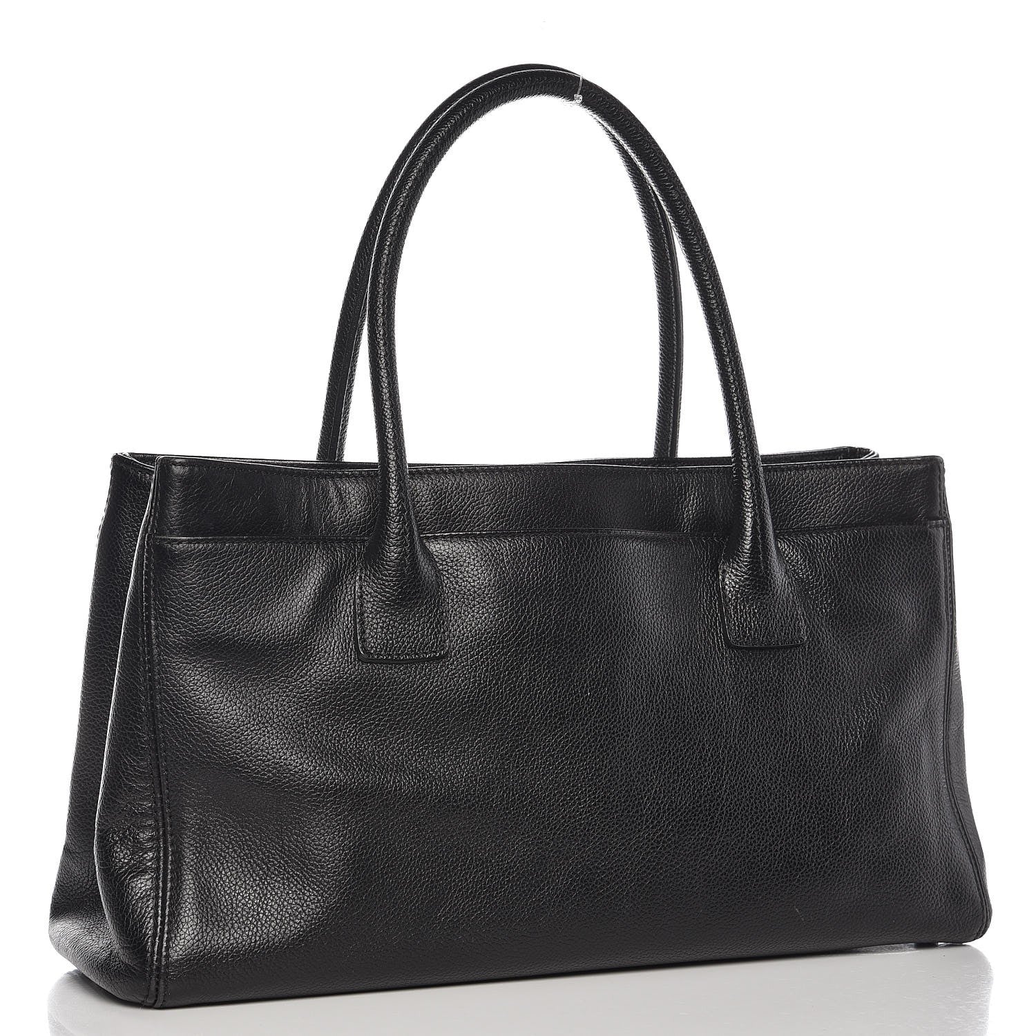 Chanel Calfskin Mademoiselle Lock Cerf Shopper Tote Black 3 of 15
