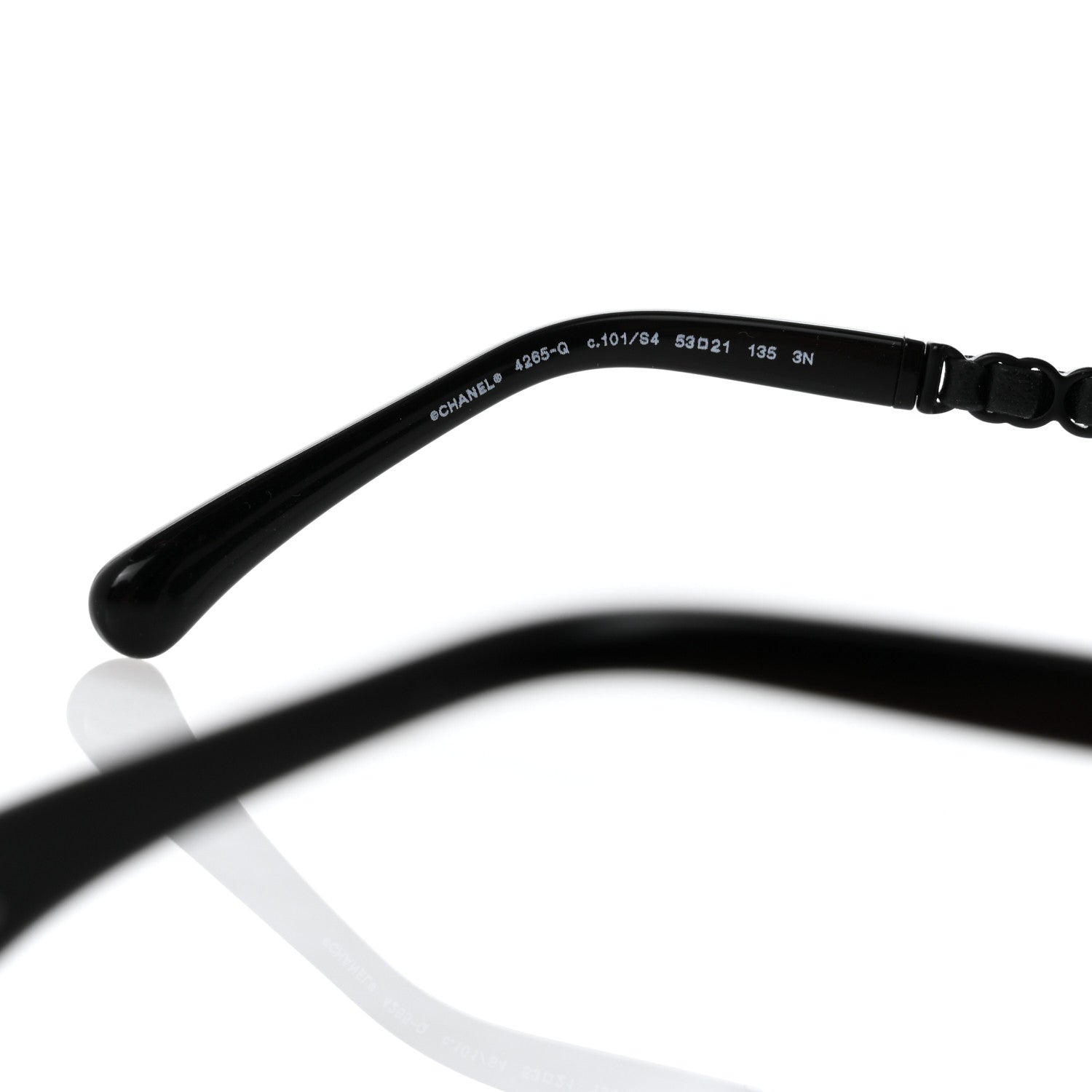 Chanel Metal Calfskin Round Chain Sunglasses 4265-Q Black 5 of 10