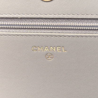 Chanel Caviar Quilted Boy Wallet On Chain WOC Grey 7 of 12