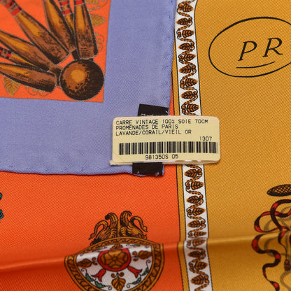 Hermes Silk Promenades de Paris Scarf 70 Orange Black Vert 6 of 6