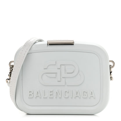 Balenciaga Recycled Plastic Calfskin Embossed Mini Lunch Box Case with Strap White 1 of 10