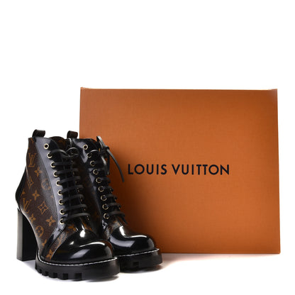 Louis Vuitton Patent Calfskin Monogram Star Trail Ankle Boots 40 Black 8 of 8