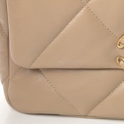 Chanel Lambskin Quilted Medium Chanel 19 Flap Dark Beige 11 of 12