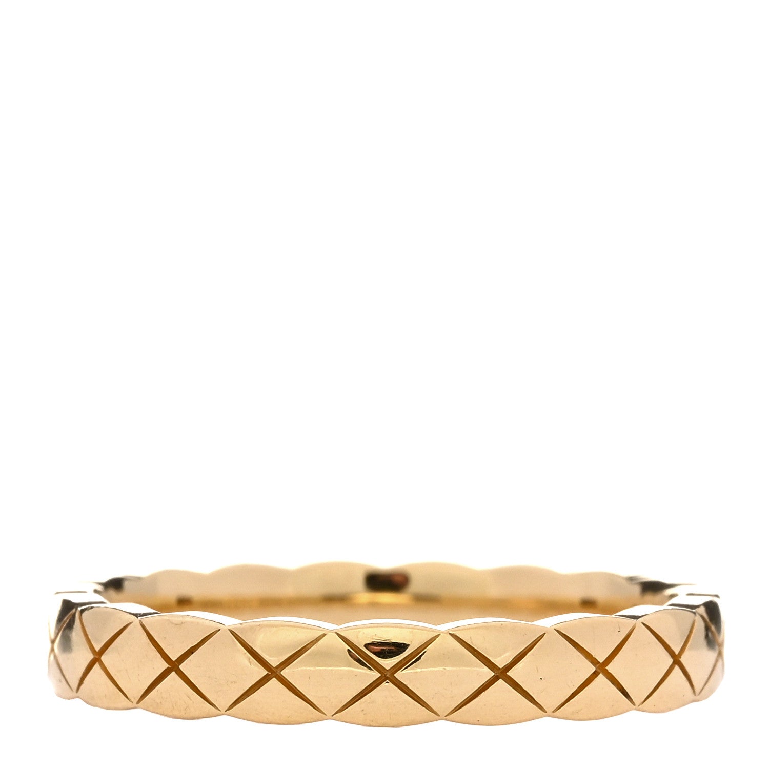Chanel 18K Yellow Gold Mini Coco Crush Ring 56 7.5 3 of 5